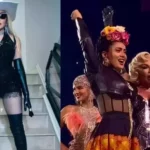Salma Hayek & Madonna on Stage in Mexico